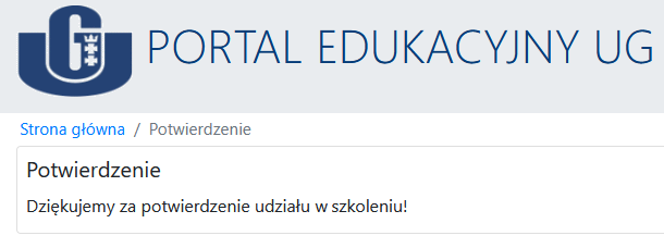 Trainig confirmation will be displayed.