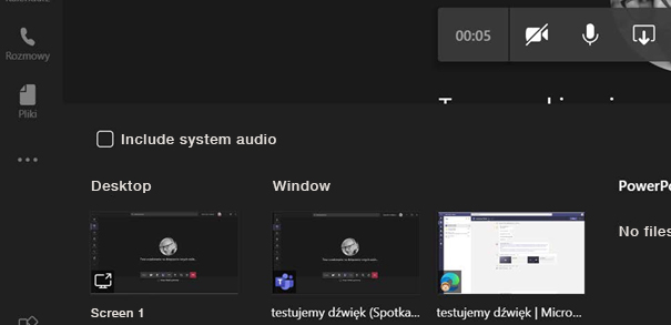 check - include system audio