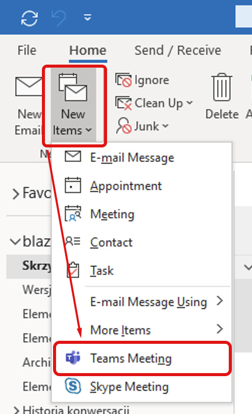 New Elements -> Teams Meeting