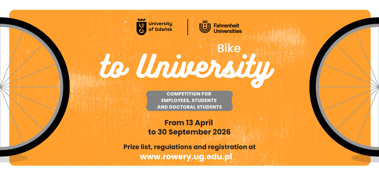 Poster of the campaign "Bike to university' with dates on orange background